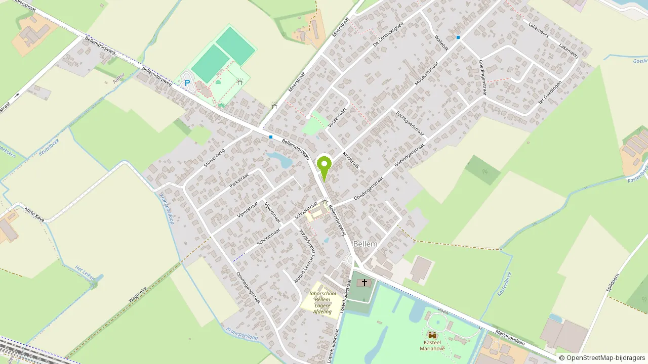 Kaart met de locatie van Bellemdorpweg 62, 9881 Bellem (Aalter)